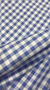 Vải Cotton sọc caro 8ly màu xanh biển đậm chất mềm mát (khổ 1m5)may đầm váy áo sơ miđồ bộpizama thời trang