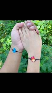 Gelang Couple Elemental Api & Air Tali Hitam Waterproof
