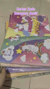 Kertas Kado Motif Sutra / Marble / Galaxy / Garis Bintang isi 50lbr