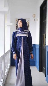 LATIFA DRESS NAVY TENUN - BAJU KONDANGAN TRADISIONAL
