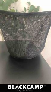 Large Mesh Bag Storage Buggy Bag Polyester Drawstring Bag Black Round Bottom Bag Jaring Cookware Pinggan Outdoor