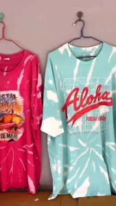 เสื้อยืดเสื้อสงกรานต์ เสื้อคนอ้วน เสื้อมัดย้อม โอเวอร์ไซส์ มือสองเกรด AB