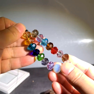 Crystal Ceko Bakpao/Gepeng 6 mm. Kristal bahan craft gelang kalung aksesoris