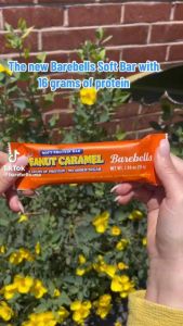 Barebells Soft Protein Bar Salted Peanut Caramel 55g. โปรตีนบาร์ เนื้อนุ่ม รสคาราเมลถั่วลิสงอบกรอบ no added sugar