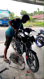 KNALPOT ORIGINAL DNS 33 MP1 BLACK COATING KOMPETISI FFA 150-200cc LEHER PATEN NON SAMBUNGAN SATRIA FU JUPITER MX