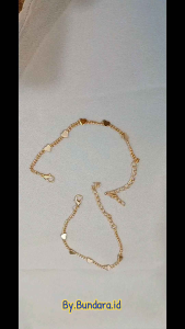 Bundara Acc-1418 & Gelang Rantai Love Gold: Aksesoris Fashion Wanita Korea