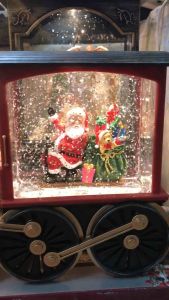 CHRISTMAS VILLAGE SANTA CLAUS TRAIN MUSICAL WITH ANIMATED SNOW