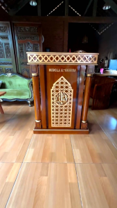 MIMBAR MASJID JATI MINIMALIS MIMBAR MASJID PODIUM MIMBAR PIDATO MIMBAR CERAMAH AGAMA