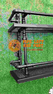 ชั้นโชว์เครื่องดื่มติดผนัง Pipeloft 120 cm - ชุดชั้นเครื่องดื่มติดผนัง 120 cm สะอาดเดียว