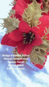 Bunga natal bunga poinsentia gliter gold bunga natal bunga desember