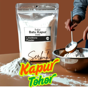 serbuk kapur tohor/serbuk batu gamping/limestone powder. 1 kg