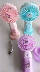 KIPAS TANGAN IMPORT SANRIO / KIPAS ANGIN MEJA LUCU / HAND FAN MELODY CINNAMOROLL / USB FAN KUROMI