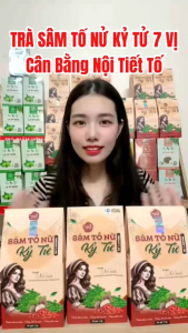 Trà Sâm Tố Nữ Kỷ Tử 7 Vị Cân Bằng Nội Tiết Tố Điều Hòa Kinh Nguyệt Giảm Mụn Nám Tàn Nhang Hộp 20 gói x 5gr