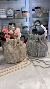 Tas Pesta JESSICA Embellished Crystal Clutch Bag