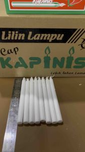 Paket 5 Pak Lilin Putih Cap Kapinis Tipe-KH Isi 8 Batang Tahan Lama-Murah-Candle (KH-5 Pak)