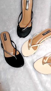 N3 Shoes Sendal Heels Wanita Jepit Permata Elegan