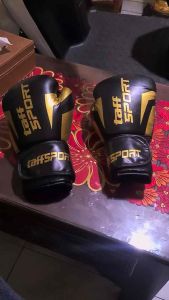 TAFFSPORT Sarung Tangan Tinju Muay Thai Boxing MMA Breathable 12oz - Hitam