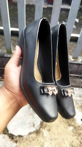SEPATU FORMAL PANTOFEL KULIT WEDGES WANITA GURU KANTOR SISWA