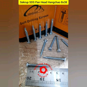 (50 pcs) Sekrup Roofing SDS PH 8x38 / Skrup Baja Ringan Pan Head 4CM