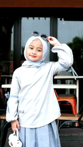 Hooflakids - Naura Set Blouse: Pakaian Anak Muslim Perempuan Setelan Anak Remaja Tanggung