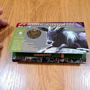 No.8 Endangered Species Serow Spesies Terancam Kambing Gurun 2003 Malaysia Commemorative Coin Card UNC/BU