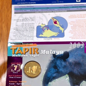 No.7 Endangered Species Spesies Terancam Malayan Tapir 2003 Malaysia Commemorative Coin Card UNC/BU Collection Collectible