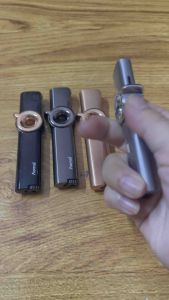 Bật lửa Hột Quẹt khò kim loại cao cấp AoMai Tròn có chế độ Rãnh Tay  nạp lại nhiên liệu được khi hết