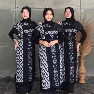 Baju tenun DRES WANITA motif toraja best seller - drees wanita kekinian