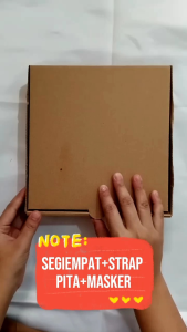 [1Set] jilbab segiempat+strap pita+masker