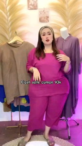 Cozie One Set Jumbo Setelan Wanita Terbaru Katun Linen Premium Terlaris Kekinian