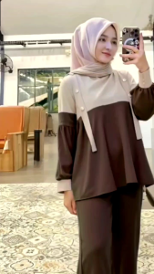One Set Setelan Wanita Atasan Dan Celana Bahan Knit Japan Premium Elegan Mewah Fashion Terlaris 2025