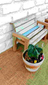 เก้าอี้ตุ๊กตา เก้าอี้เล็ก เก้าอี้จิ๋ว เก้าอี้ตกแต่งสวน เก้าอี้ไม้ขนาดเล็ก ทำจากไม้จริงสไตล์วินเทจ