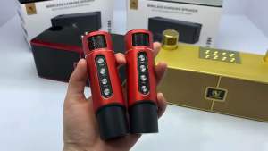 ไมค์คาราโอเกะ ไมค์ร้องเพลง ไมโครโฟนคู่ ลำโพงบลูทูธ YS-204 Bluetooth Speaker รองรับ USB/TF/AUX จำลองจากไทย