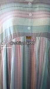Mini DRES Wanita Motif Salur & LONG DRESS Bahan Rayon
