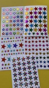 Gold Silver Stars Sticker Red Blue Green Colorful Shinny Glittering Stars Good Quality [SG Seller] Support Local Gold Color Trimming Star Small Big Star mygiftskingdom