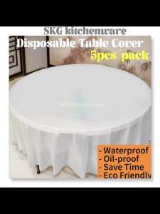 [ 5pcs ] Disposable Table Cloth Table Wrapping Cover Alas Meja Plastik Pakai Buang 一次性纸桌布