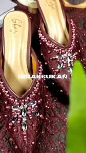 GHAZIA - 705 Sandal Pengantin Hak 7cm Wedding Shoes Wanita Brukat Payet Jepang Pengantin Pesta