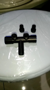 Stop kran hitam cabang 2/keran stainless black sus 304/ kran shower mandi dobel hitam