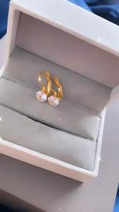 Anting titanium premium desi mata diamond mewah CXB525