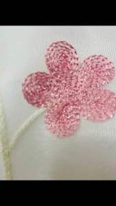 ADEL CURTAIN (by Meter) 110" Glitter Pink Embroidery Sheer Curtain Fabric