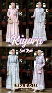 (x8j) RAFIKA KIYORA MALIKA SET Baju Atasan set Rok wanita muslimah Kiyora Set Rok By Rafika. Nazra Sha