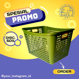 DISKON HARGA TERMURAH! KRANJANG BAJU PLASTIK PAJERO / Keranjang Baju Kkotor / Pakaian Laundry JUMBO