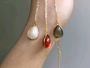 DaVee | 14k gold filled necklace with acrylic stones pendant necklace
