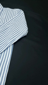 TRILIVE - Kemeja Casual Pria / Kemeja Garis Biru Blue Katun Lengan Panjang