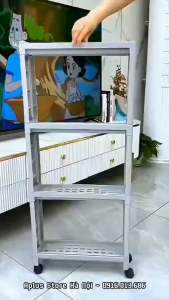 Kệ nhà tắm kệ bếp kệ đa năng 3 tầng có bánh xe di chuyển xoay 360 độ cân mọi góc hẹp