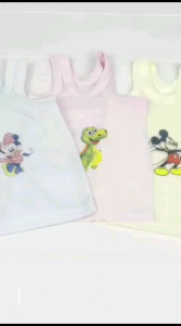 1 LUSIN KAOS DALAM ANAK PEREMPUAN LAKI-LAKI KATUN RIB MOTIF KARAKATER KARTUN