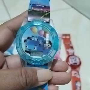 jam tangan anak pria digital lampu LEDirama musiklaser