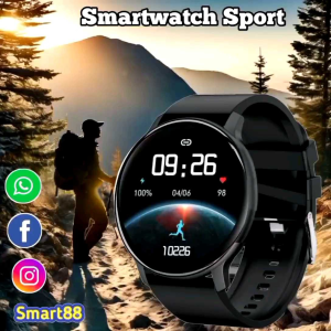 Jam pintar Smartwatch Pria wanita sporty Tracker outdor sensor kesehatan olahraga joging jam hp bulat