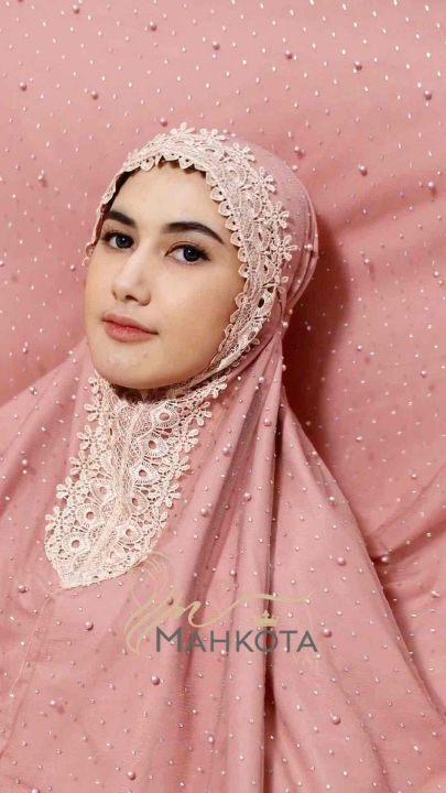 MAHKOTA786 - Mukena Sprinkle Aurora Diamond Mukenah Dewasa Jumbo Katun Premium Pearl Mutiara Tulle Tile Renda