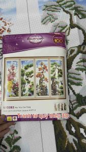 Tranh thêu chữ thập Tứ quý LV3282 kích thước 121 x 75 cm